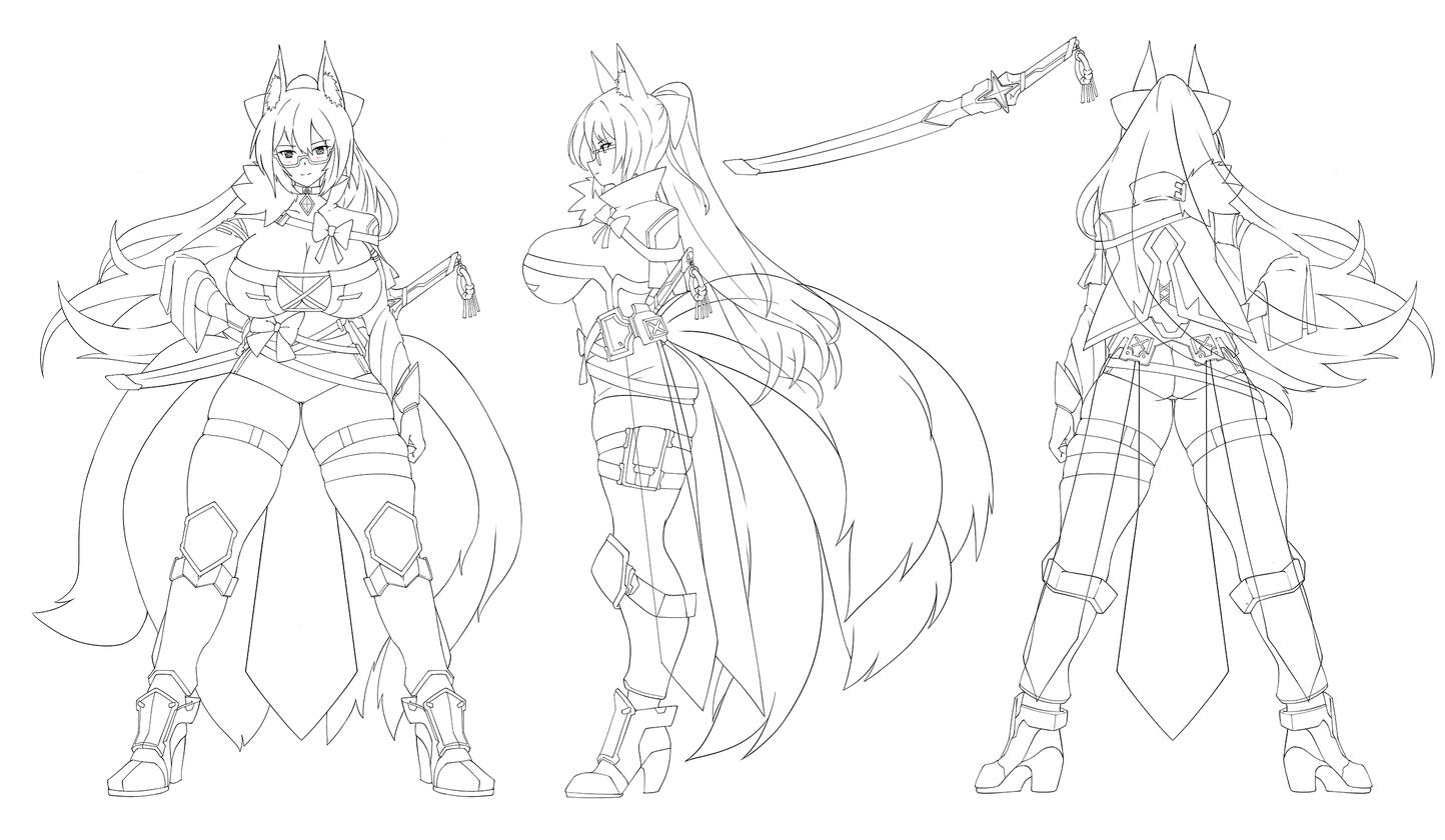 BASIC $150 - Lineart only, front-side-back